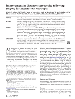 Improvement in distance stereoacuity following surgery for