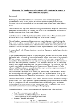 Measuring the blood pressure in patients with shortened arms due