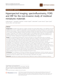 Hyperspectral imaging, spectrofluorimetry, FORS and XRF for the