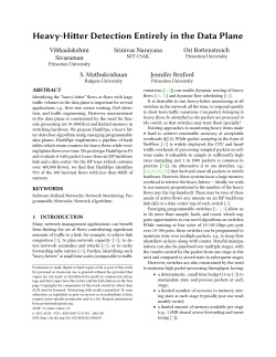 Heavy-Hitter Detection Entirely in the Data Plane