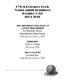 (Grades 9-12) 2009-2010 - California Young Reader Medal