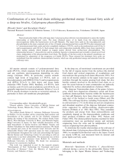 Unusual fatty acids of a deep - Association for the Sciences of