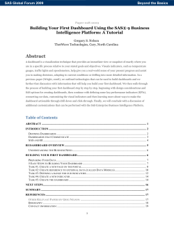 Building Your First Dashboard Using
