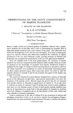 observations on the fatty constituents of marine plankton