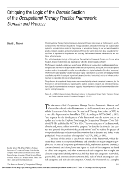 Domain and Process - American Journal of Occupational Therapy