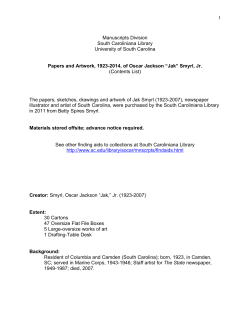 1 Manuscripts Division South Caroliniana Library University of South