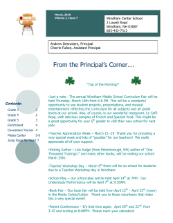 From the Principal`s Corner&hellip;.