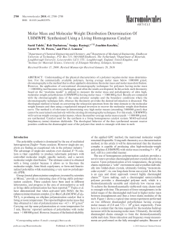 Molar Mass and Molecular Weight Distribution