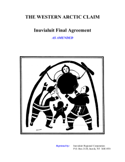 The Western Arctic Claim - Inuvialuit Final Agreement as amended