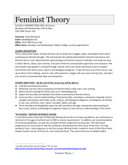 Feminist Theory - Gender, Sexuality, and Women`s Studies