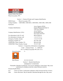 Material Safety Data Sheet Phenyl isocyanate, 99% Section 1