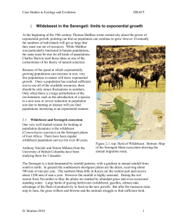 2 Wildebeest in the Serengeti: limits to exponential growth