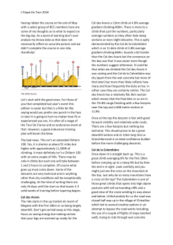 L`Etape Du Tour 2016 Having ridden the course at the end of May