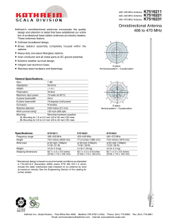 Omnidirectional Antenna 406 to 470 MHz