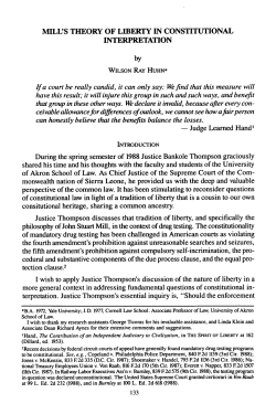 Mill`s Theory of Liberty in Constitutional Interpretation