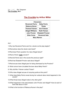 The Crucible Worksheets