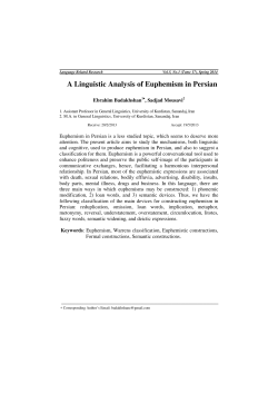 A Linguistic Analysis of Euphemism in Persian