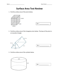 Surface Area Test Review