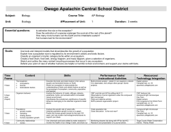 AP Biology - Owego Apalachin Central School District