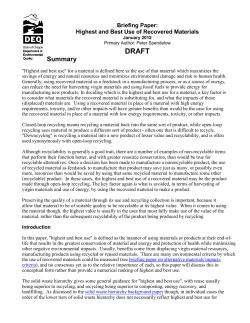 Highest and Best Use Background Paper