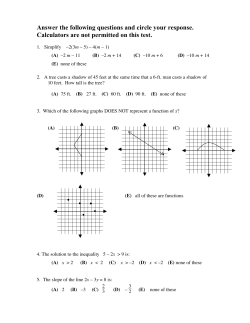 Answer the following questions and circle your response