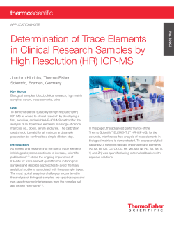 Determination of Trace Elements in Clinical Research Samples by