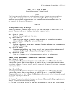 Writing Manual, Compilation v. 05.18.15 1 MIRA COSTA HIGH