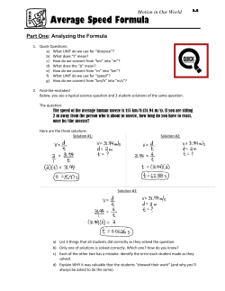 3-6 Average Speed Formula