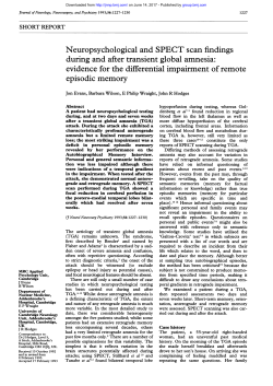 Neuropsychological and SPECT scan findings during and