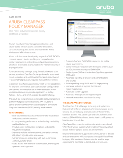 ClearPass Policy Manager