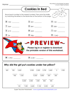 Cookies in Bed - Super Teacher Worksheets