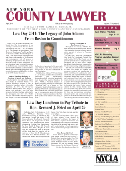 LI Life Calendar - New York County Lawyers` Association