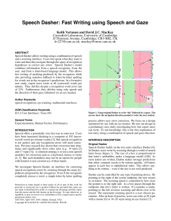 Speech Dasher: Fast Writing using Speech and