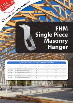 FHM Single Piece Masonry Hanger