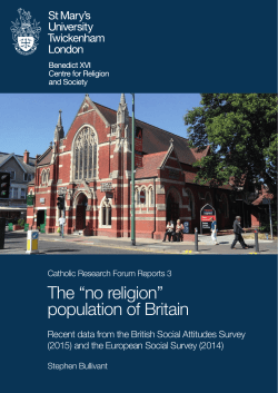 No Religion - St Mary`s University, Twickenham