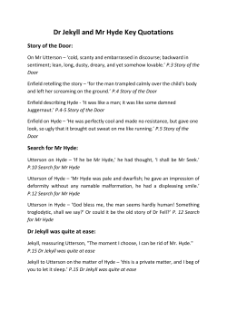 Dr Jekyll and Mr Hyde Key Quotations Story of the Door