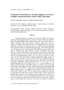 Evaluation of potential use of feeder guppies as a source of highly