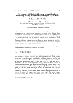 Microstructure and Mechanical Behaviour of Aluminium Foam