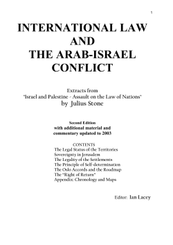 the settlements, Jerusalem and Israel`s title to Judaea