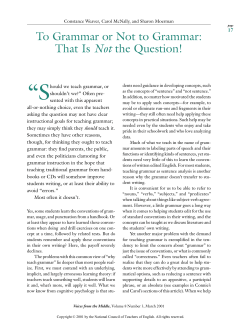 To Grammar or Not to Grammar: That Is Not the Question!