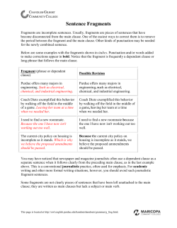 Sentence Fragments