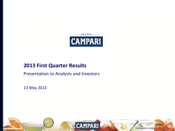 2013 First Quarter Results