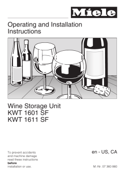 Miele Wine Fridge Manual KWT1601_1611SF