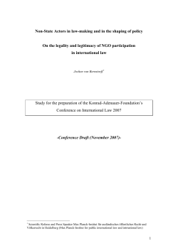 Non-State Actors in law-making and in the shaping of policy