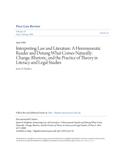 Interpreting Law and Literature: A Heremeneutic Reader and
