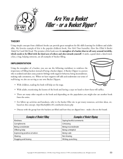 Are You a Bucket Filler - or a Bucket Dipper?