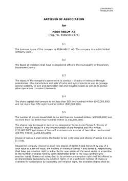 Articles of Association