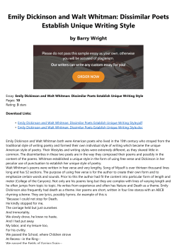 Emily Dickinson and Walt Whitman: Dissimilar Poets Establish