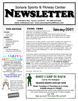 January 2006 - Sonora Sports and Fitness Center