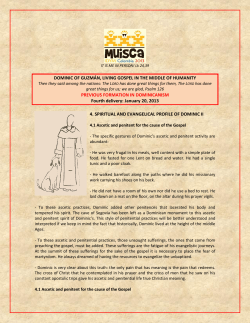 DOMINIC OF GUZM&Aacute;N, LIVING GOSPEL IN THE MIDDLE OF